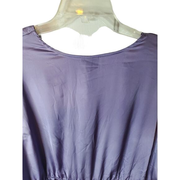 Torrid Peplum Satin Button Front Long Sleeve Blouse, Dusk, NWT, 3X - Picture 4 of 6